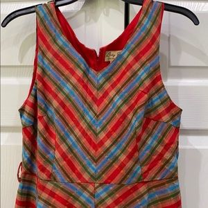 Lindy Bop Plaid Sleeveless Dress Size 8